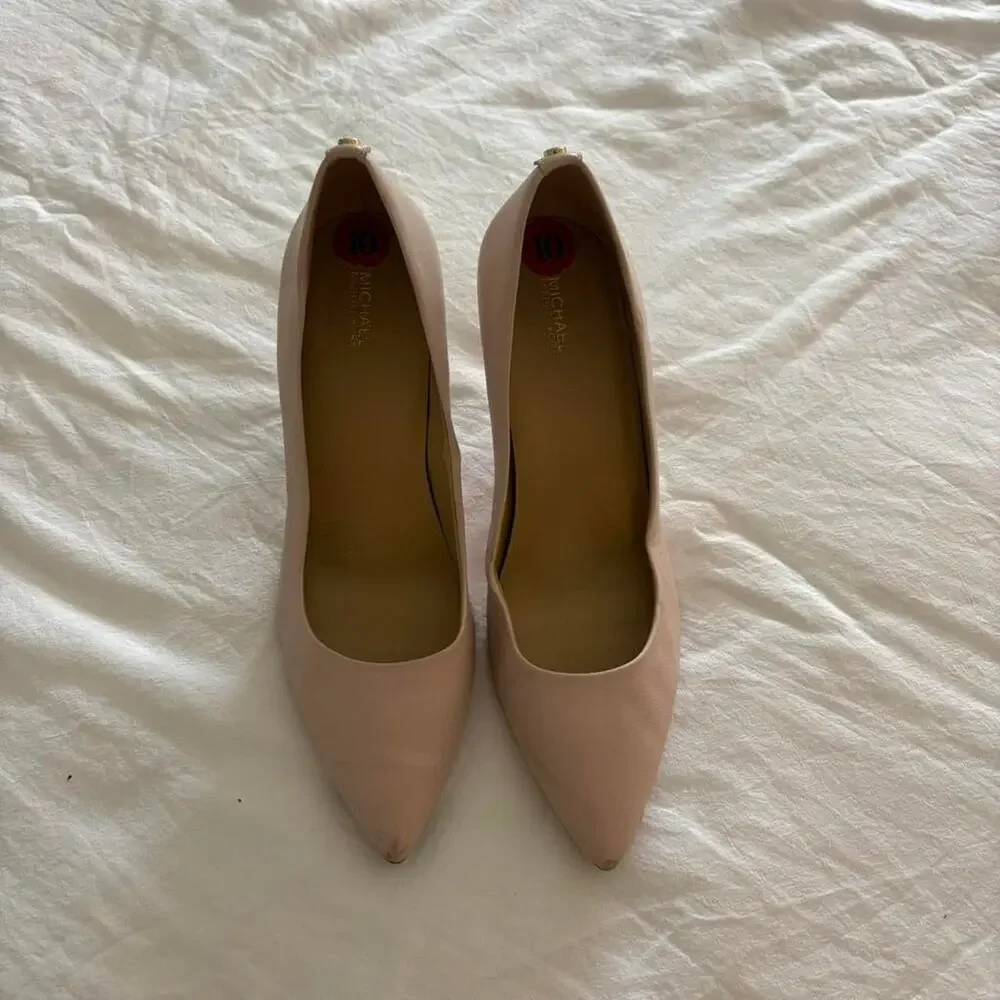 Michael Kors Blush Pink Pebbled Leather Pointed Toe Pumps 10M